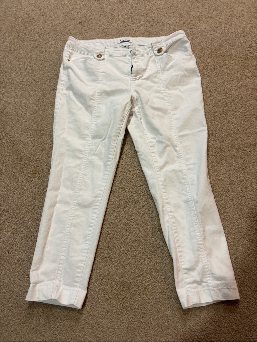 Women’s White Cropped Slim Pants 14P